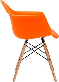 img 1 attached to 🍊 Poly and Bark Modern Mid-Century Vortex Arm Side Chair Set: Orange, Natural Wood Legs for Kitchen, Living, and Dining Rooms (Pack of 2)