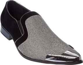 img 1 attached to 👞 Royal Blue Sparkling Glitter Dress Shoes - Cristiano Fashion Loafer