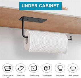 img 3 attached to 🧺 Vanwood Self-Adhesive Paper Towel Holder for Kitchen Cabinets - Matte Black, Vertical or Horizontal Mounting, Screws or Adhesive, SUS304 Stainless Steel