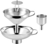 versatile 3-piece stainless steel kitchen funnels with strainer - ideal for transferring spices, liquids, powders, beans, and jam - dishwasher safe set логотип