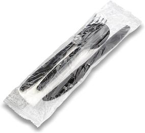 img 3 attached to 🍴 MT Products 50-Piece Disposable Plastic Cutlery Set: Individually Wrapped with Napkin for Heavy-Duty Use