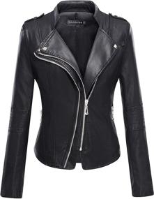 img 4 attached to 🧥 Women's Casual Motorcycle Leather Clothing and Coats, Jackets & Vests by Tanming