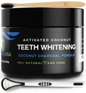 natural teeth whitening powder with activated charcoal [includes free bamboo toothbrush] | brightening teeth coconut charcoal | 60g / 2.11oz logo
