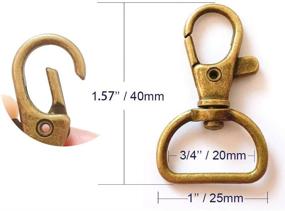 img 3 attached to 🔗 YIXI-SBest 20Pcs 360° Metal Swivel Trigger Snap Hooks Lobster Claw Clasps - Wide 3/4 Inch D Ring - Keychain Hooks, 20mm ID, 40mm Length (3/4” Antique Brass)