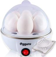 🥚 egguru soft, medium, or hard boiled egg cooker maker - 7 egg capacity, automatic shut off, noise-free, white логотип