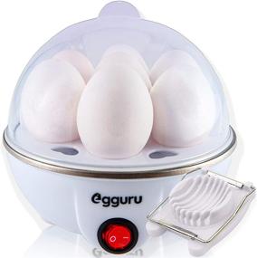 img 4 attached to 🥚 Egguru Soft, Medium, or Hard Boiled Egg Cooker Maker - 7 Egg Capacity, Automatic Shut Off, Noise-Free, White