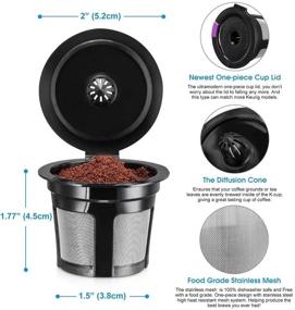 img 3 attached to 🌍 Eco-Friendly Reusable K Cups, 6 Pack Universal Fit Coffee Filters with Food Grade Stainless Steel Mesh, Compatible with Keurig 1.0 and 2.0 Brewers