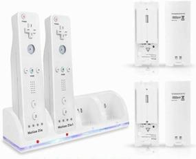 img 4 attached to 🔋 Wii Remote Battery Charger: 4 in 1 Dock Station with 4x 2800mAH Rechargeable Batteries - Nintendo Wii/Wii U Controllers