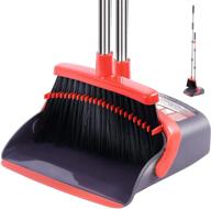 🧹 extra-large broom and dustpan set, long handled broom and dust pan combo - heavy duty cleaning tools for indoor and outdoor use, household must-have for floors, office, kitchen, and garden sweeping logo