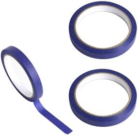 img 4 attached to 🎨 Versatile Hapy Shop Blue Tape Set - 3 Pcs, 1/2 Inch x 22 Yards each, 66 Yards Total - Removable Marking Masking Tape for Painters, Trim Edge Finishing, and Decorative Purposes