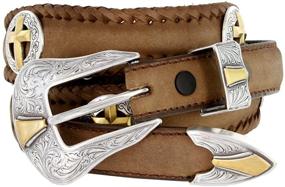 img 2 attached to Christian Conchos Western Leather Scalloped Men's Accessories