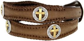 img 3 attached to Christian Conchos Western Leather Scalloped Men's Accessories