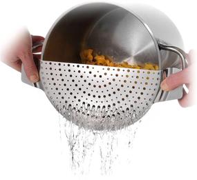 img 3 attached to Westmark Stainless Steel Pan Pot Strainer with Recessed Hand Grips - Effective Solution for Straining All Sizes Up to 10