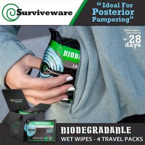 img 1 attached to Surviveware Biodegradable Wet Wipes: Rinse-Free Shower for Post Workout & Outdoors - 4x15 Pack