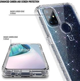 img 2 attached to 💎 NZND Case for OnePlus Nord N10 5G with Built-in Screen Protector, Full-Body Shockproof Rugged Bumper Cover, Impact Resistant Durable Phone Case - Crystal Glitter Clear