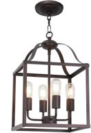 melucee 4-light farmhouse chandelier: elegant bird cage lantern pendant lights for hallway, kitchen island & foyer lighting in oil rubbed bronze finish логотип