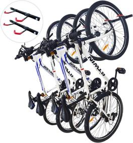 img 4 attached to 🚲 Garage Bike Wall Mount Storage Rack, Bicycle Hangers for Hanging 4 Bicycles, 2 Pack - Qualward