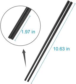 img 3 attached to 🥢 Family Set of 10 Pairs of Fiberglass Chopsticks by ONEHERE - Reusable Chinese, Japanese, Korean Chopsticks, Dishwasher Safe, Non-slip, 10.63 inches, Ideal for Sushi, Noodles, Hotpot & Cooking - Classic Black