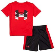 🔴активная одежда для мальчиков: шорты для мальчиков under armour в живом красном оттенке. логотип