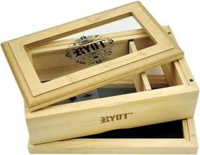 img 3 attached to 📦 RYOT 4x7” Glass Top Box in Natural: Premium Wooden Box with Sifter, Monofilament Mesh Screen, Glass Base Tray, Prep Card, Pollen Catcher, and Storage Divider