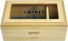 img 4 attached to 📦 RYOT 4x7” Glass Top Box in Natural: Premium Wooden Box with Sifter, Monofilament Mesh Screen, Glass Base Tray, Prep Card, Pollen Catcher, and Storage Divider