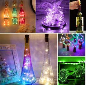 img 3 attached to 🍷 16-Pack Wine Bottle Cork String Lights: Brilliant Indoor Christmas Pumpkin Lantern Decorative Fairy Lights with Cork – Battery Operated Copper Wire Starry Lights for Party Halloween Decor (8 Colors)