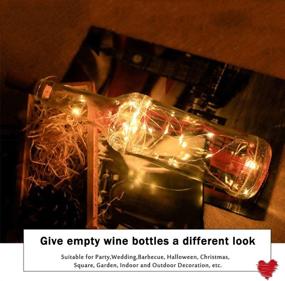 img 1 attached to 🍷 16-Pack Wine Bottle Cork String Lights: Brilliant Indoor Christmas Pumpkin Lantern Decorative Fairy Lights with Cork – Battery Operated Copper Wire Starry Lights for Party Halloween Decor (8 Colors)