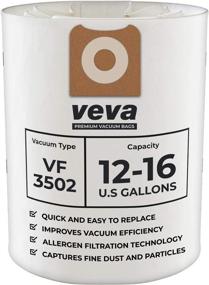 img 4 attached to 🧳 10 Pack VEVA Premium SuperVac Vacuum Bags VF3502 for 12-16 Gallon Ridgid Wet/Dry Vacuums