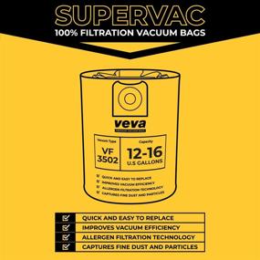 img 2 attached to 🧳 10 Pack VEVA Premium SuperVac Vacuum Bags VF3502 for 12-16 Gallon Ridgid Wet/Dry Vacuums