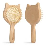 🔍 small travel hair brush - bestool wooden hairbrush for women, men, and kids - massaging, detangling, defrizzing, oil distribution - natural wooden toddler hairbrush logo