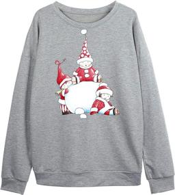 img 1 attached to 👚 Women's Cute Santa Graphic Christmas Sweatshirts - Long Sleeve Winter Casual Pullover Tops