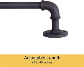 img 3 attached to 🖤 28-48 Inch Kenney Adler Indoor/Outdoor Black Wrap Around Curtain Rod with Rust-Resistant Finish