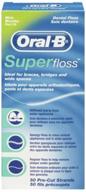 🦷 oral-b super floss mint dental floss for braces bridges - 150 strips (3 packs) logo