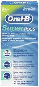 img 1 attached to 🦷 Oral-B Super Floss Mint Dental Floss for Braces Bridges - 150 Strips (3 Packs)