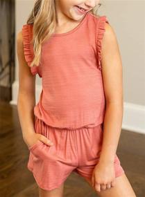 img 1 attached to 👗 Trendy Actloe Fashion Sleeveless Jumpsuit with Pockets: Perfect Girls' Clothing and Jumpsuits & Rompers Combo!