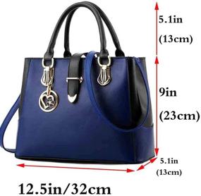 img 3 attached to Rullar Stitching Shoulder Top Handle Heart Shaped Women's Handbags & Wallets: Stylish Satchels for Fashionable Women