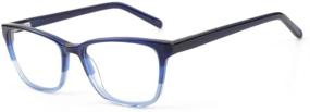 img 4 attached to 👓 Stylish Acetate Frame Women's Blue Light Glasses: Relief from Eye Strain and Harmful Blue Rays (BLUE)