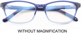 img 2 attached to 👓 Stylish Acetate Frame Women's Blue Light Glasses: Relief from Eye Strain and Harmful Blue Rays (BLUE)