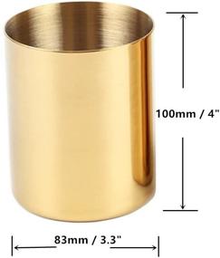 img 3 attached to 🖋️ Gold Stainless Steel Pen Holder Cup: Stylish Organizers for Home and Office, Multi Use Pencil Pot, Flower Mini Vase Decor (Gold)