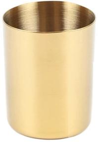 img 4 attached to 🖋️ Gold Stainless Steel Pen Holder Cup: Stylish Organizers for Home and Office, Multi Use Pencil Pot, Flower Mini Vase Decor (Gold)