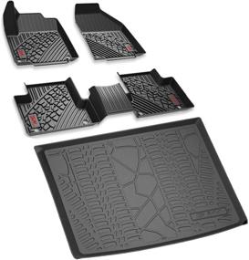 img 4 attached to 🚗 3W Floor Mats and Cargo Liner for Jeep Grand Cherokee 2016-2021: All Weather Custom Fit Floor Liner and Cargo Mats – 1st and 2nd Rows Car Mats and Trunk Liner in Black, Excludes Jeep Cherokee Type