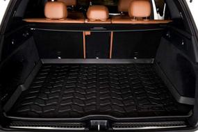 img 2 attached to 🚗 3W Floor Mats and Cargo Liner for Jeep Grand Cherokee 2016-2021: All Weather Custom Fit Floor Liner and Cargo Mats – 1st and 2nd Rows Car Mats and Trunk Liner in Black, Excludes Jeep Cherokee Type