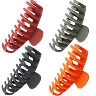 💇 dao-uppse large 4.3" hair claw clips for women, pc material, strong toughness, durable up to 3 years, matte finish - pack of 4 logo