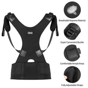 img 3 attached to 🔧 Cotill Back Brace Posture Corrector: Adjustable Shoulder Support for Men and Women, Relieve Neck, Back, and Shoulder Pain