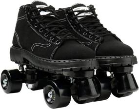 img 3 attached to 🛼 Beuway Womens Roller Skates Shoes: Shiny Outdoor Four-Wheel Skates for Adults, Unisex Sizes 5-10