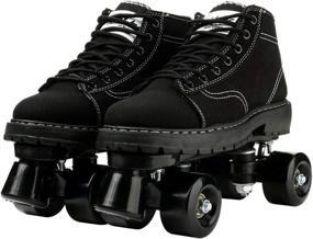 img 4 attached to 🛼 Beuway Womens Roller Skates Shoes: Shiny Outdoor Four-Wheel Skates for Adults, Unisex Sizes 5-10