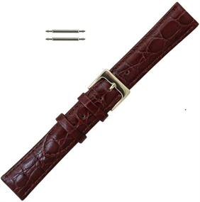 img 1 attached to 📿 Customizable Genuine Leather Watch Band: Croco Grain, Various Lengths & Widths - Perfect Replacement Watchband in Color Options