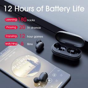 img 1 attached to Беспроводные наушники Jeabo GT1 Bluetooth 5.0: легкое подключение, управление сенсорным касанием, динамический драйвер 7,2 мм, защита IPX5 от воды, общее время работы 12 часов (черные)