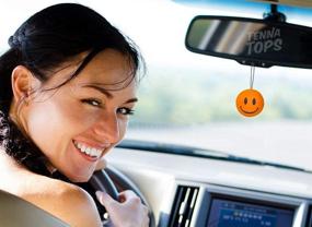 img 2 attached to 🚗 Tenna Tops Happy Smiley Face Car Antenna Ball - Fits Fat Stubby Antennas - Large Size - Sherbert Orange - Buy Now!