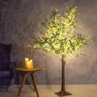 🌳 4ft warm white 160led lighted olive tree - decorative plug-in artificial tree for home, wedding, holiday, christmas décor логотип